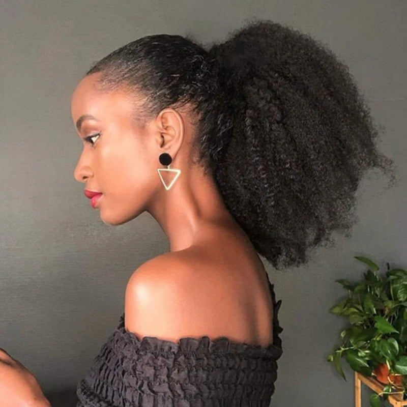 Hair Icon | Afro Curly Ponytail With Clip In 100% Human Hair