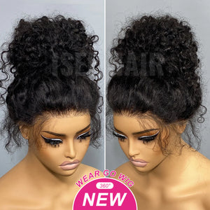 Hair Icon |  Invisi Drawstring 360 Water Wave Pre-Cut Lace Wear Go Wig Pre-Bleached Knots Glueless Wigs
