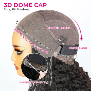 Hair Icon |  Invisi Drawstring 360 Water Wave Pre-Cut Lace Wear Go Wig Pre-Bleached Knots Glueless Wigs
