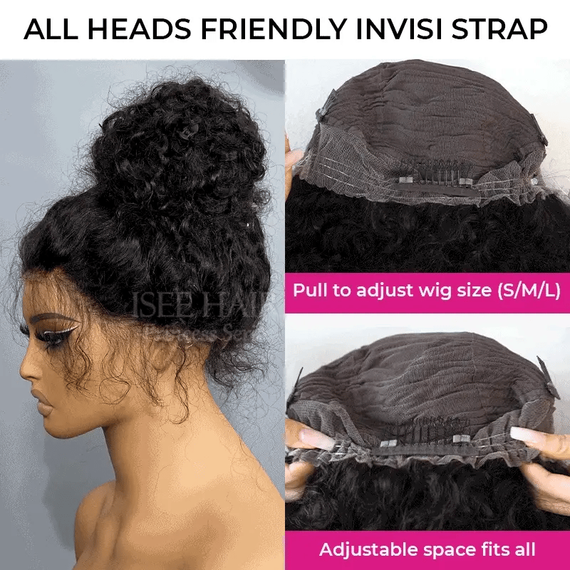 Hair Icon |  Invisi Drawstring 360 Water Wave Pre-Cut Lace Wear Go Wig Pre-Bleached Knots Glueless Wigs