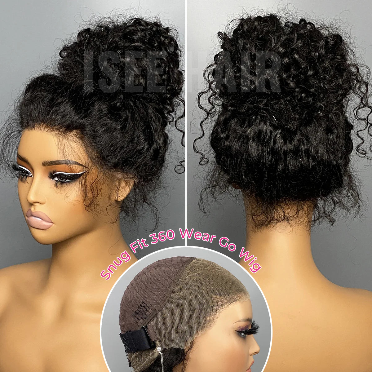 Hair Icon |  Invisi Drawstring 360 Water Wave Pre-Cut Lace Wear Go Wig Pre-Bleached Knots Glueless Wigs