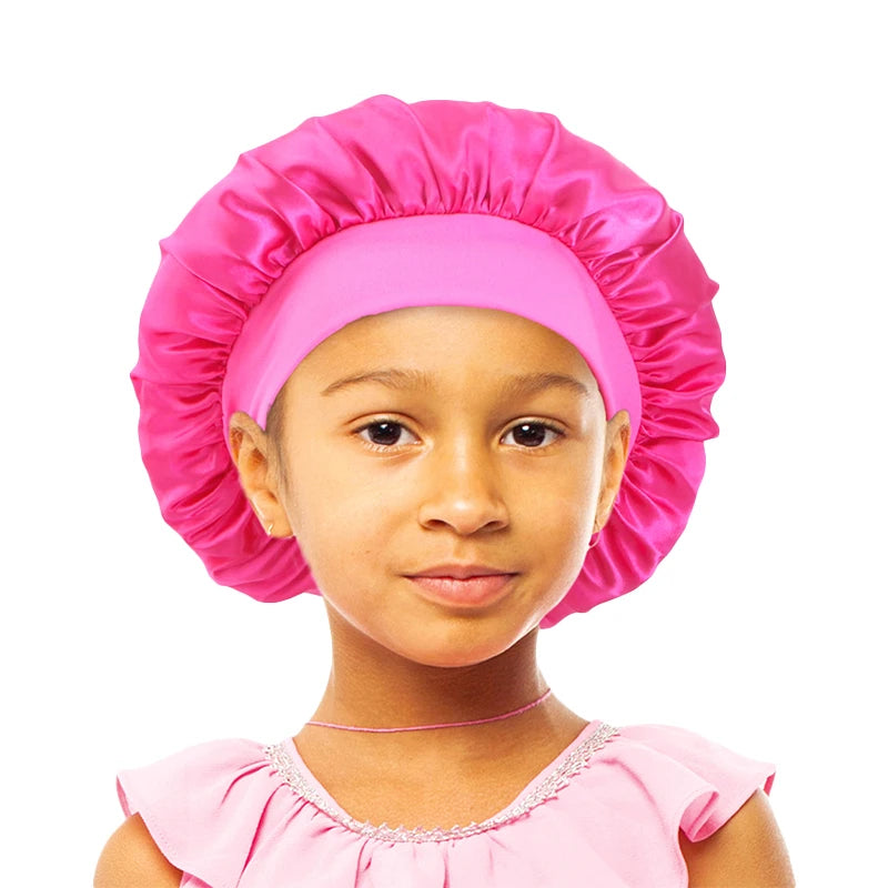 Hair Icon | Kids Satijnen Slaapmutsje met Brede Elastische Band