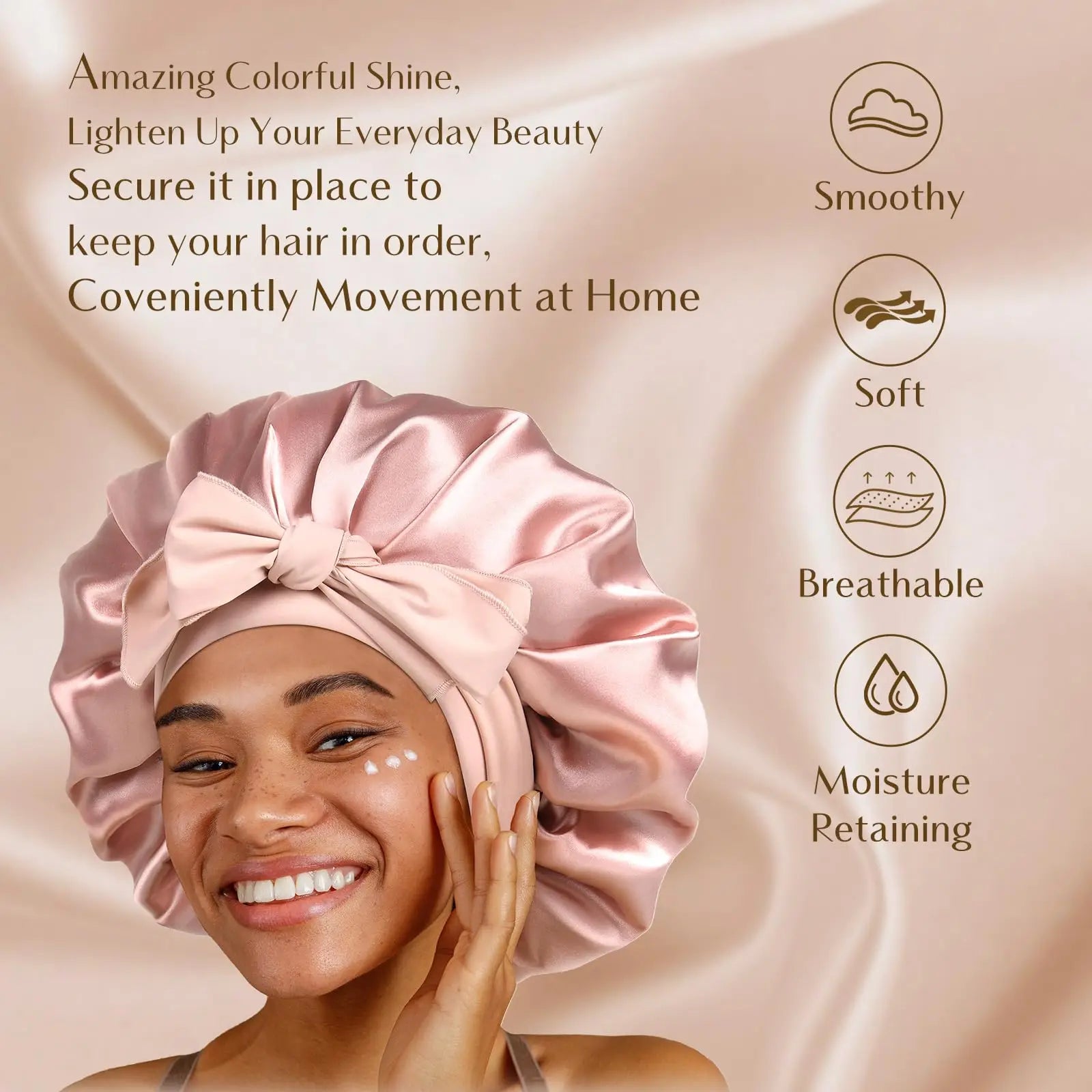 Hair Icon | Non-Slip Satin Bonnet met Stretchy Band