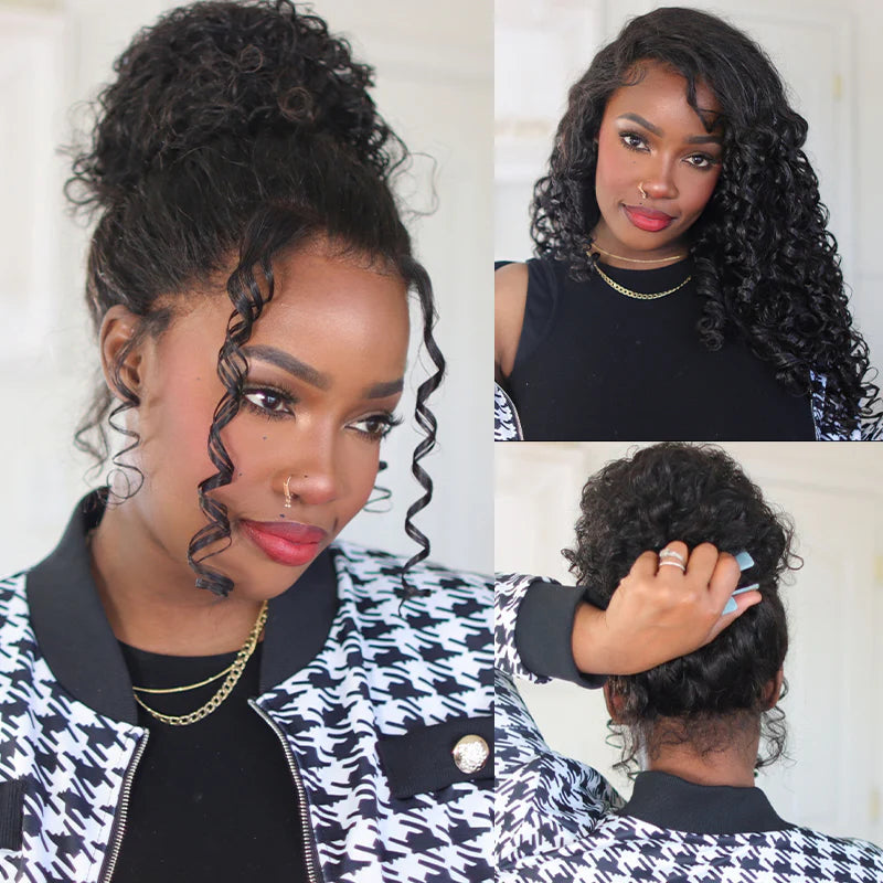 Hair Icon |  Invisi Drawstring 360 Water Wave Pre-Cut Lace Wear Go Wig Pre-Bleached Knots Glueless Wigs